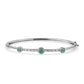 Pulsera de Plata con Esmeralda de Brasil y Topacio Blanco