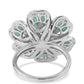 Anillo de Plata con Esmeralda de Brasil y Topacio Blanco