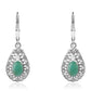 Pendientes de Plata con Esmeralda de Brasil y Topacio Blanco