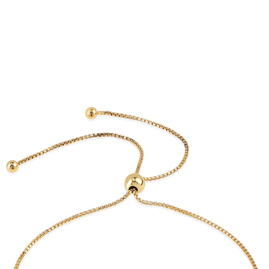 Pulsera de Plata Bañada en Oro con Diamante Azul