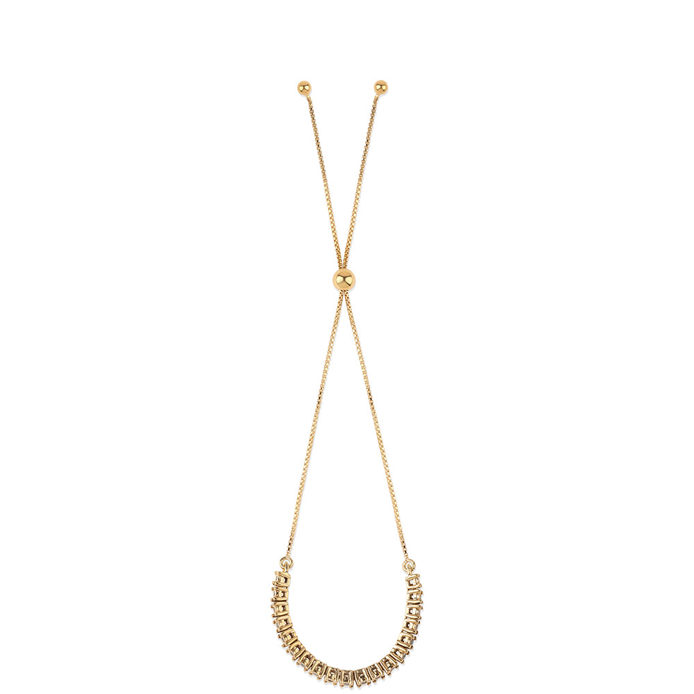 Pulsera de Plata Bañada en Oro con Diamante Azul