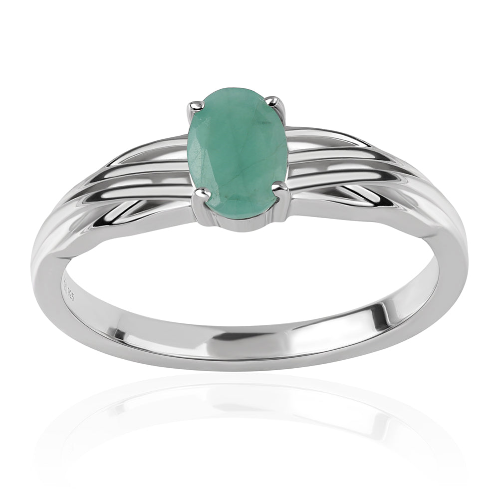 Anillo de Plata con Esmeralda de Brasil 1 