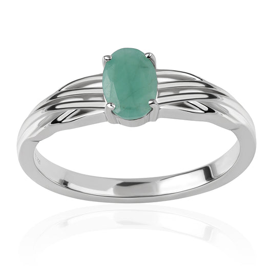 Anillo de Plata con Esmeralda de Brasil