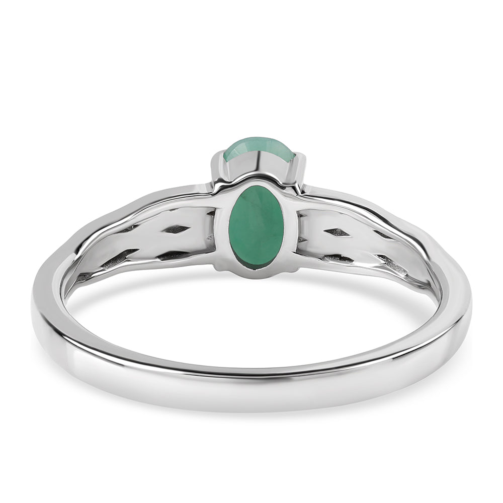Anillo de Plata con Esmeralda de Brasil 3 