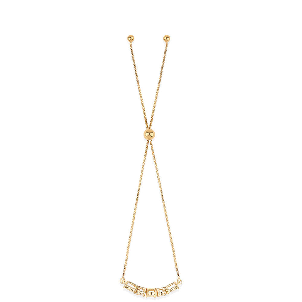 Pulsera de Plata Bañada en Oro con Diamante Azul 2 