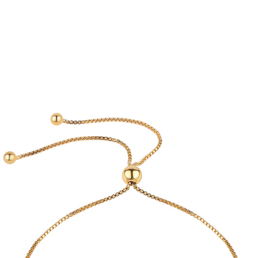 Pulsera de Plata Bañada en Oro con Diamante Azul