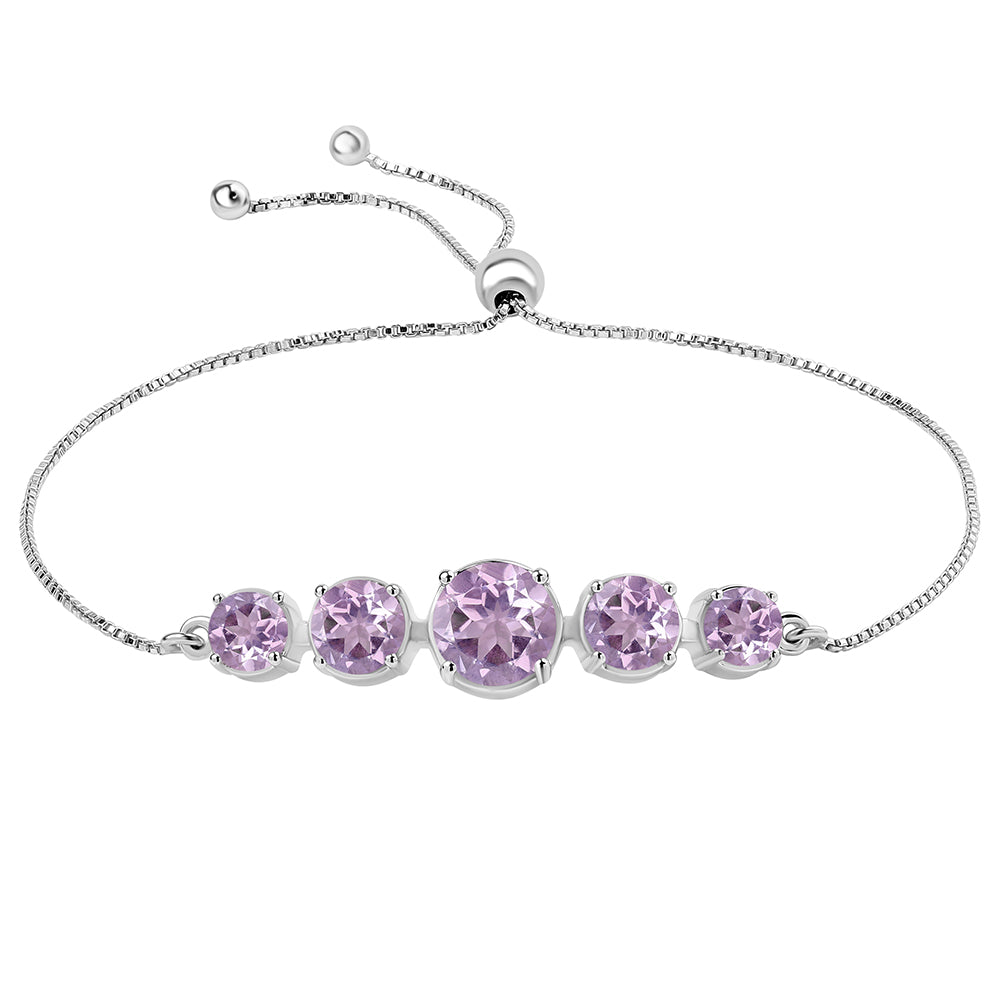 Pulsera de Plata con Amatista Rosa de Francia 1 