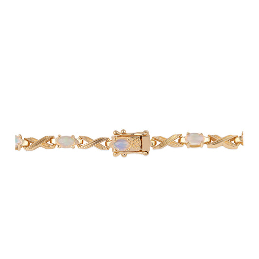Pulsera de Plata Bañada en Oro con Ópalo Etíope de Lega Dembi
