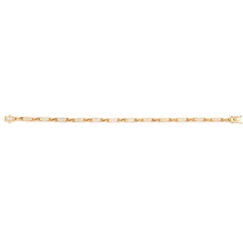 Pulsera de Plata Bañada en Oro con Ópalo Etíope de Lega Dembi