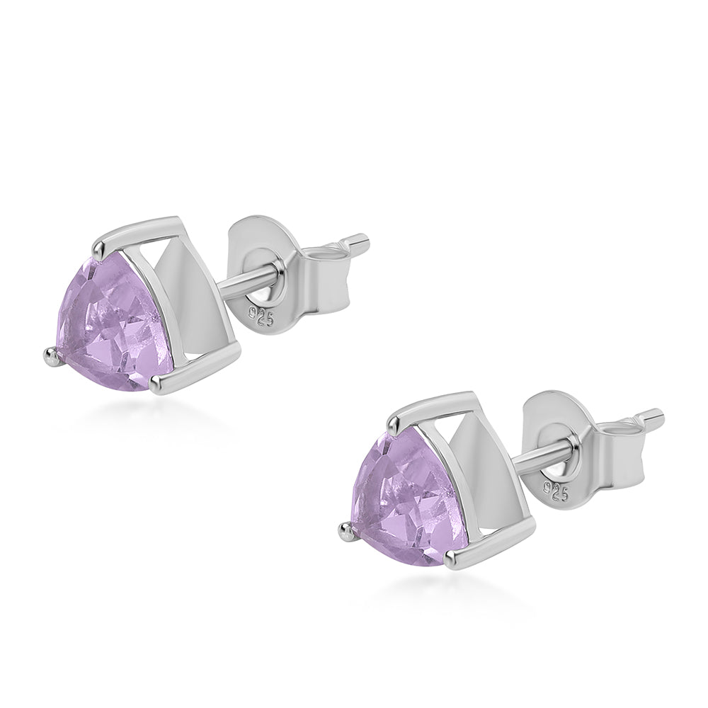 Pendientes de Plata con Amatista Rosa de Francia