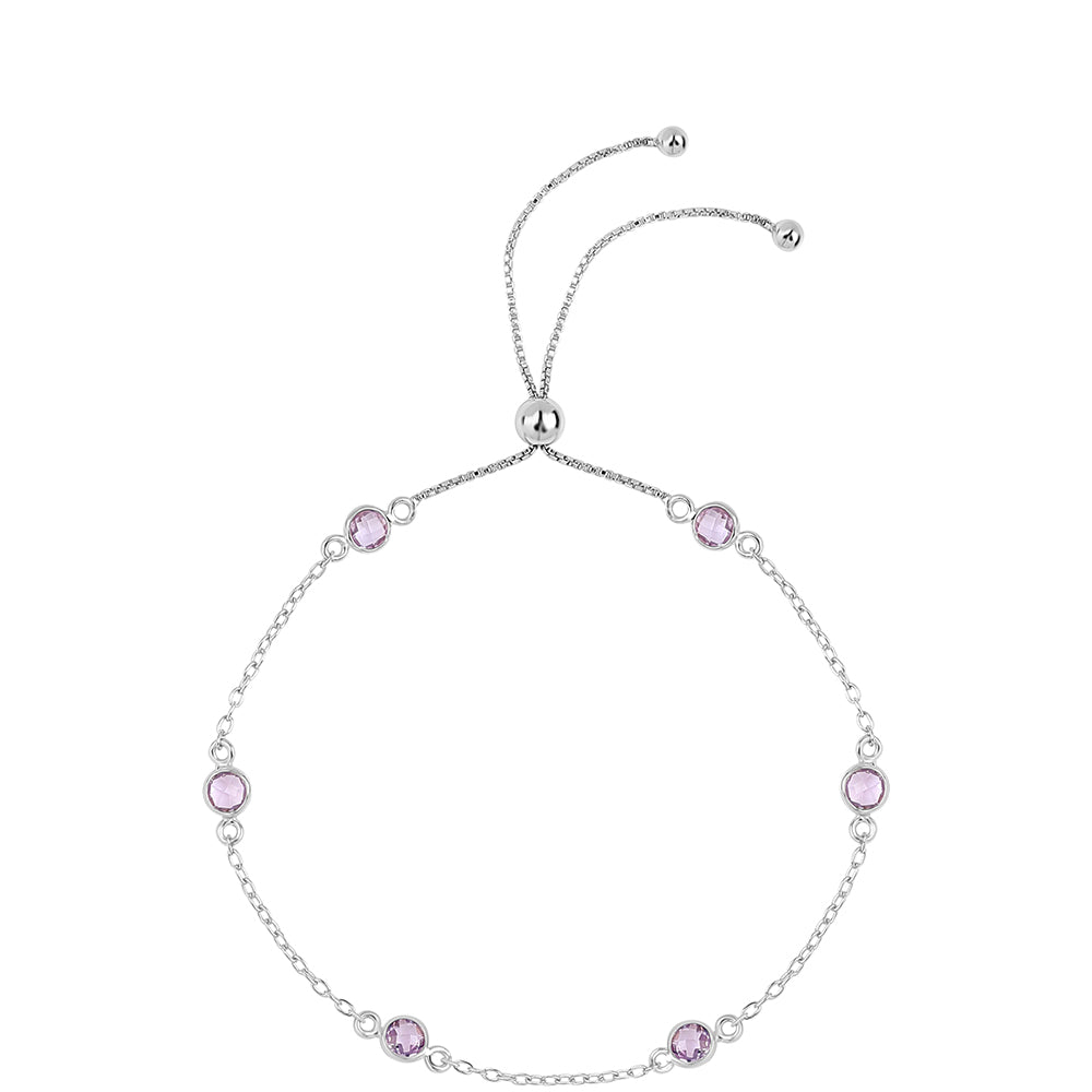 Pulsera de Plata con Amatista Rosa de Francia 1 