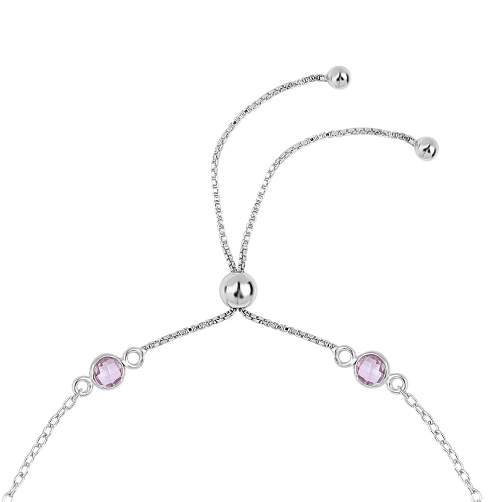 Pulsera de Plata con Amatista Rosa de Francia 2 
