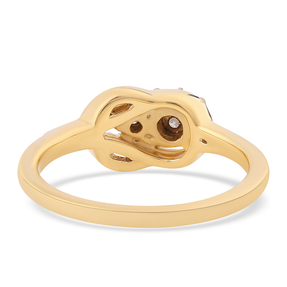 Anillo de Plata Bañada en Oro con Diamante blanco 3 