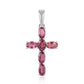 Cruz Colgante de Plata con Rubelita de Cruzeiro