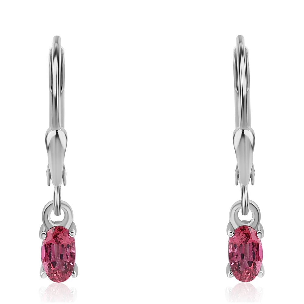 Pendientes de Plata con Rubelita de Cruzeiro