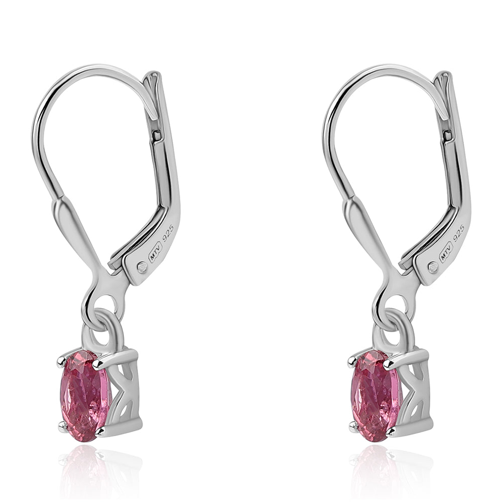 Pendientes de Plata con Rubelita de Cruzeiro