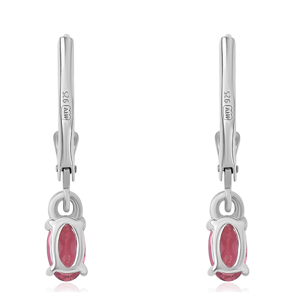 Pendientes de Plata con Rubelita de Cruzeiro 3 