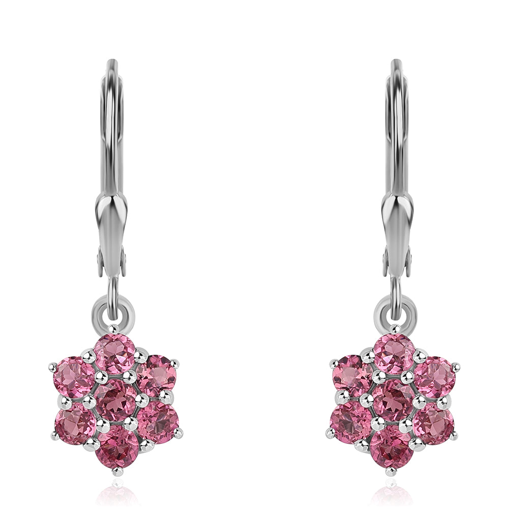 Pendientes de Plata con Rubelita de Cruzeiro 1 