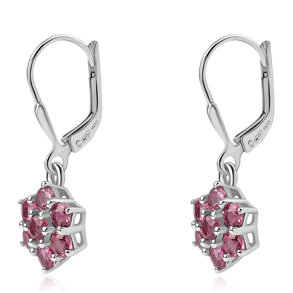 Pendientes de Plata con Rubelita de Cruzeiro