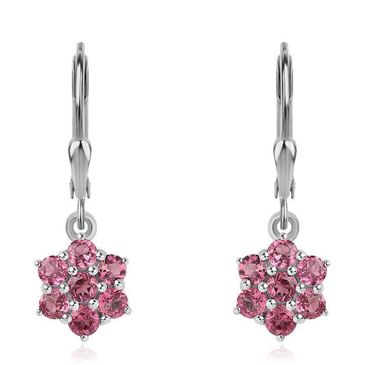 Pendientes de Plata con Rubelita de Cruzeiro