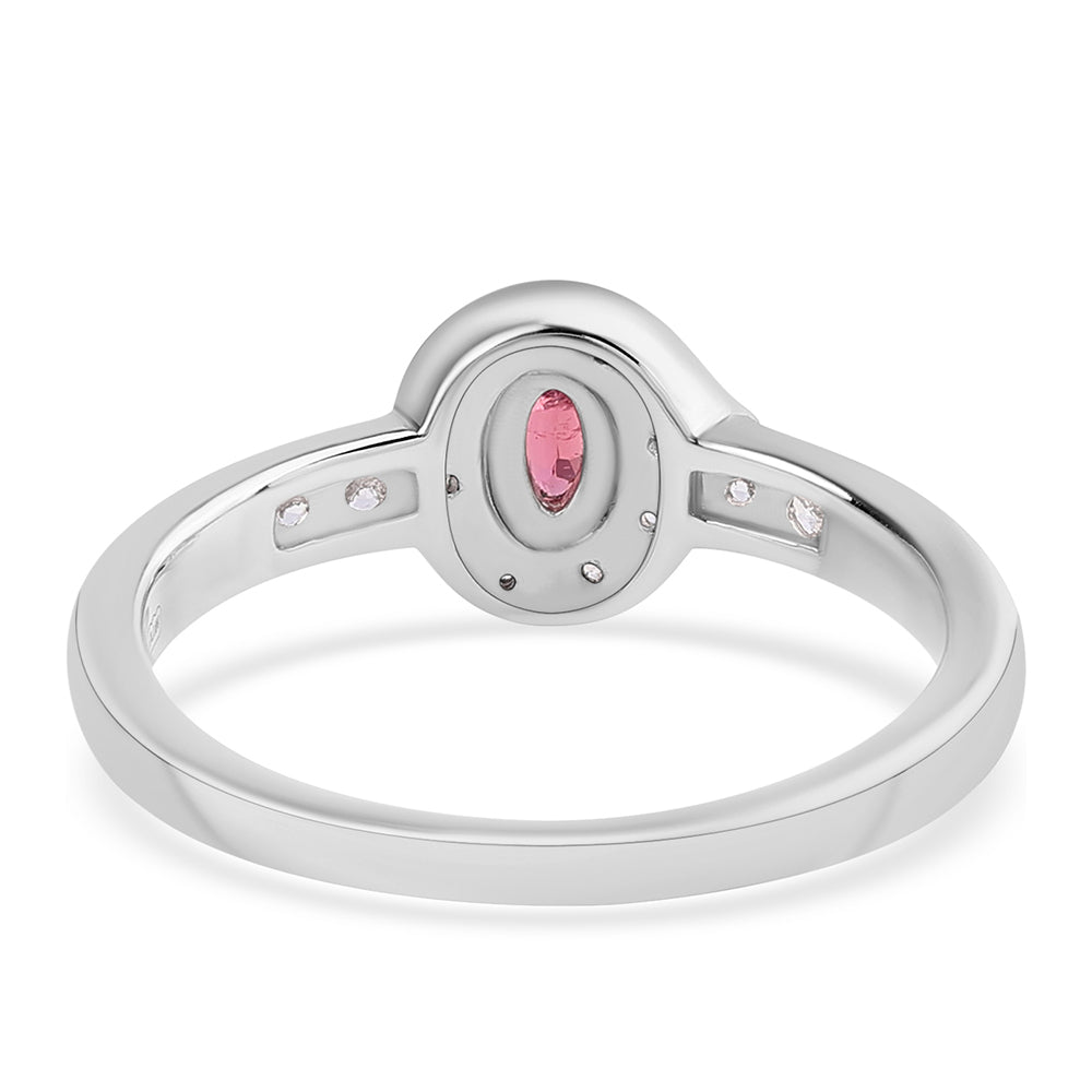 Anillo de Plata con Rubelita de Cruzeiro y Topacio Blanco 3 