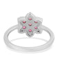 Anillo de Plata con Rubelita de Cruzeiro y Topacio Blanco