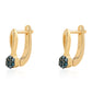 Pendientes de Plata Bañada en Oro con Diamante Azul