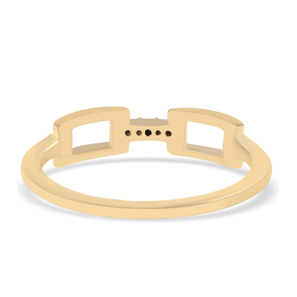 Anillo de Plata Bañada en Oro con Diamante Azul 3 