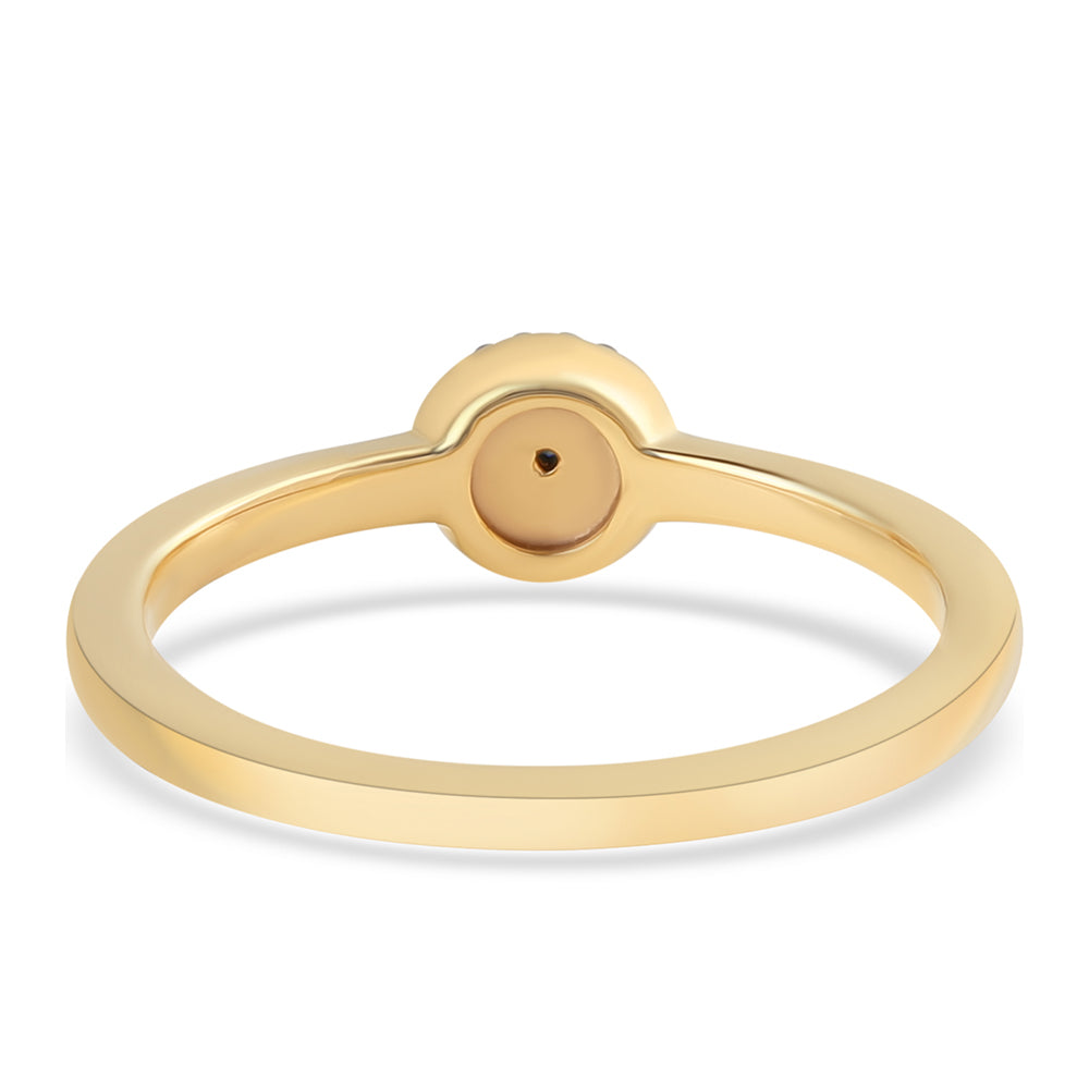 Anillo de Plata Bañada en Oro con Diamante Azul 3 