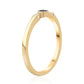 Anillo de Plata Bañada en Oro con Diamante Azul