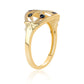 Anillo de Plata Bañada en Oro con Diamante Azul