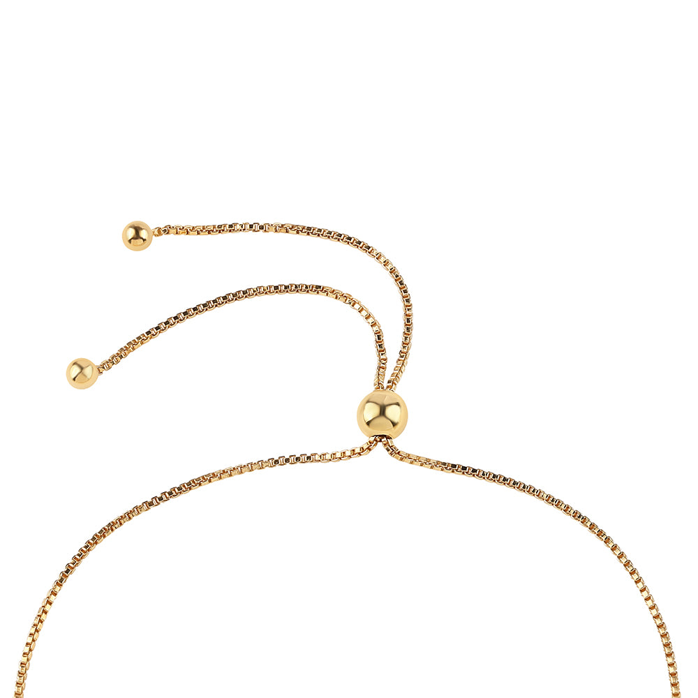 Pulsera de Plata Bañada en Oro con Diamante Azul 2 