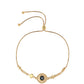 Pulsera de Plata Bañada en Oro con Diamante Azul