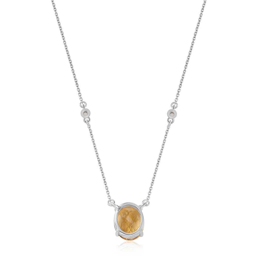 Collar de Plata con Citrino y Topacio Blanco
