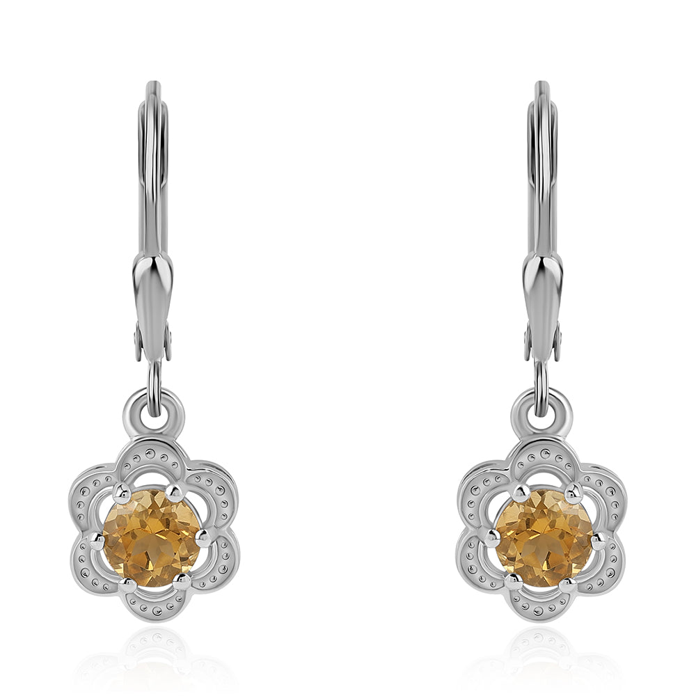 Pendientes de Plata con Citrino