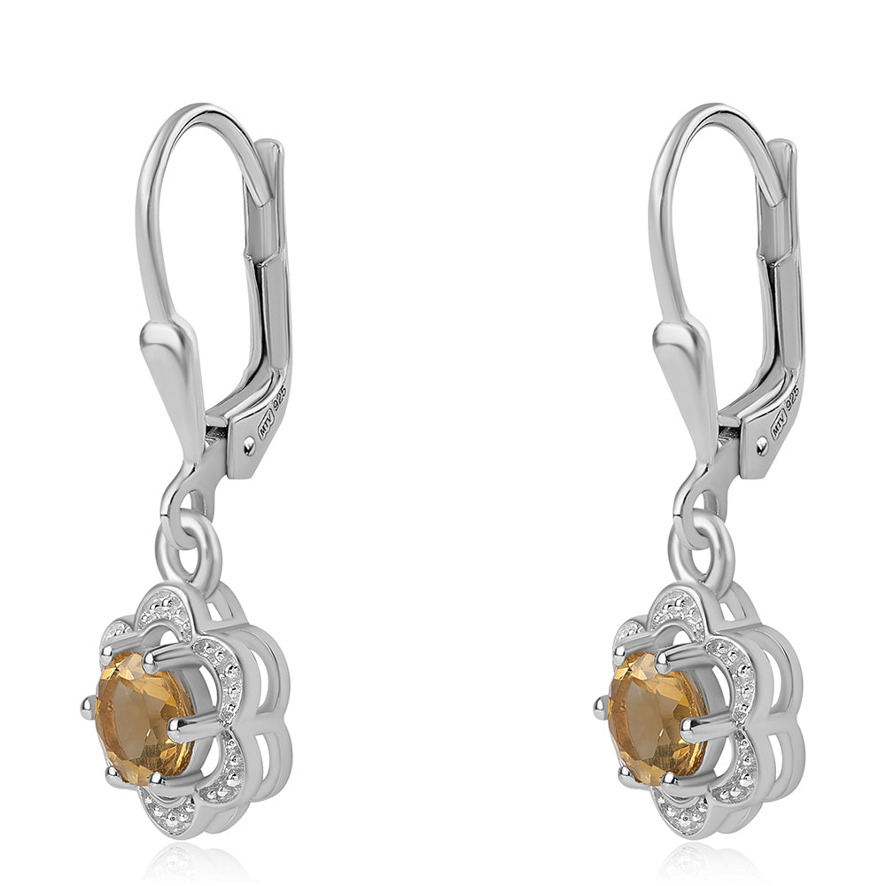 Pendientes de Plata con Citrino 2 
