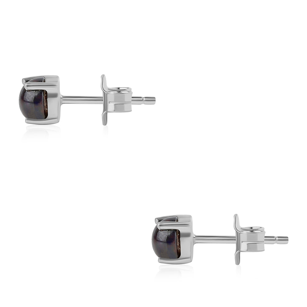 Pendientes de Plata con Ópalo negro medianoche Lega Dembi de Ëtiopía 3 