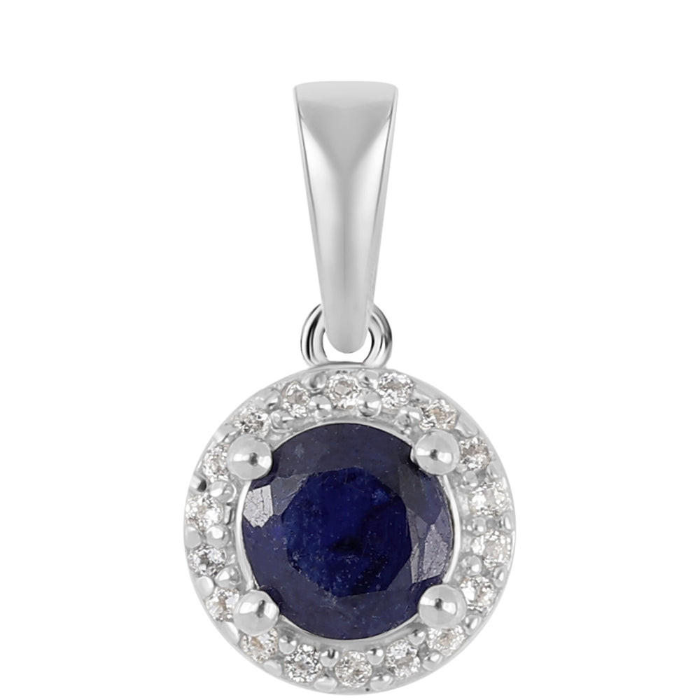 Colgante de Plata con Zafiro Azul Australiano y Topacio Blanco