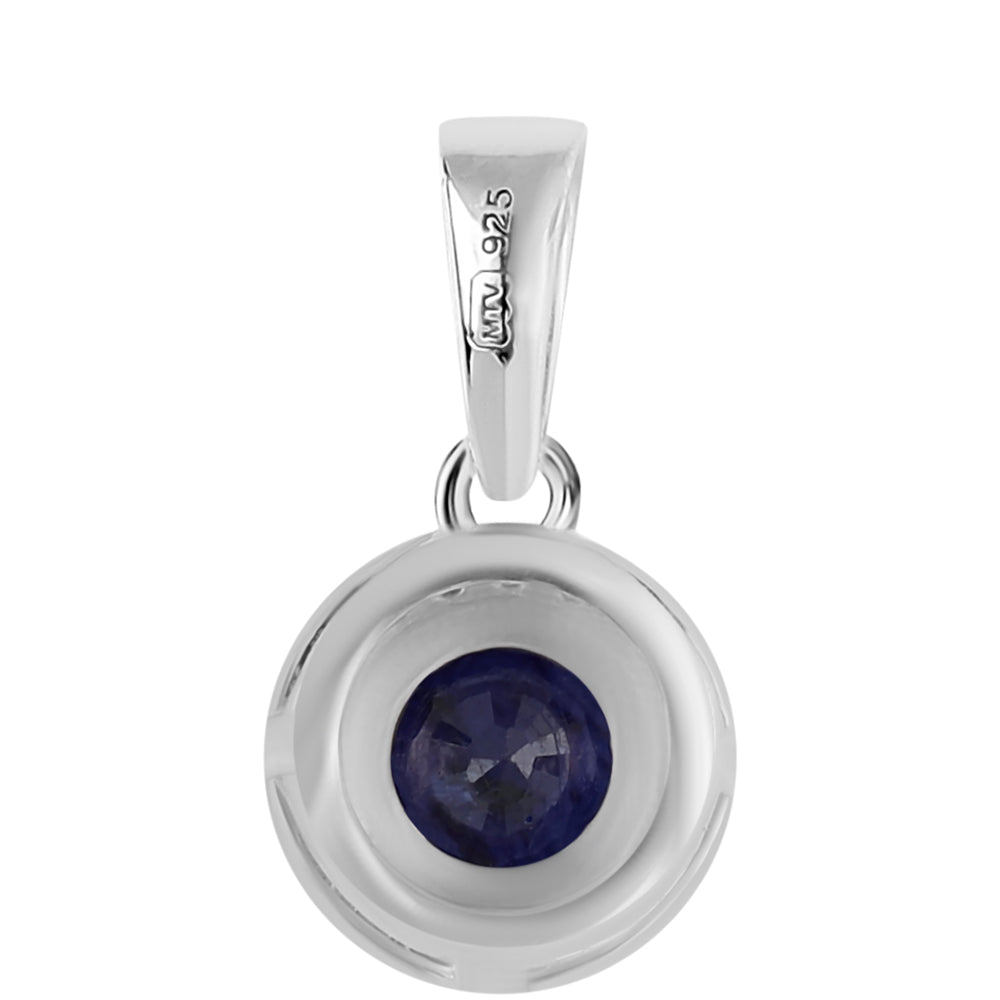 Colgante de Plata con Zafiro Azul Australiano y Topacio Blanco 2 