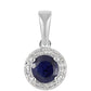Colgante de Plata con Zafiro Azul Australiano y Topacio Blanco