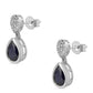 Pendientes de Plata con Zafiro Azul Australiano y Topacio Blanco