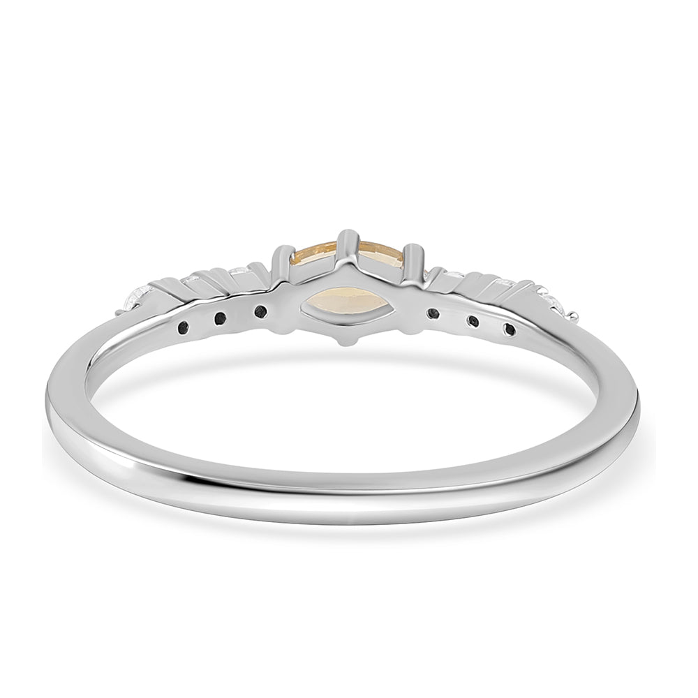 Anillo de Plata con Citrino y Topacio Blanco