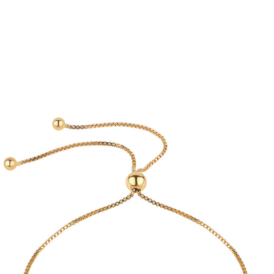 Pulsera de Plata Bañada en Oro con Diamante Verde