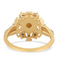 Anillo de Plata Bañada en Oro con Diamante Verde