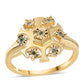 Anillo de Plata Bañada en Oro con Diamante Verde