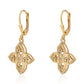 Pendientes de Plata Bañada en Oro con Diamante Verde y Diamante blanco