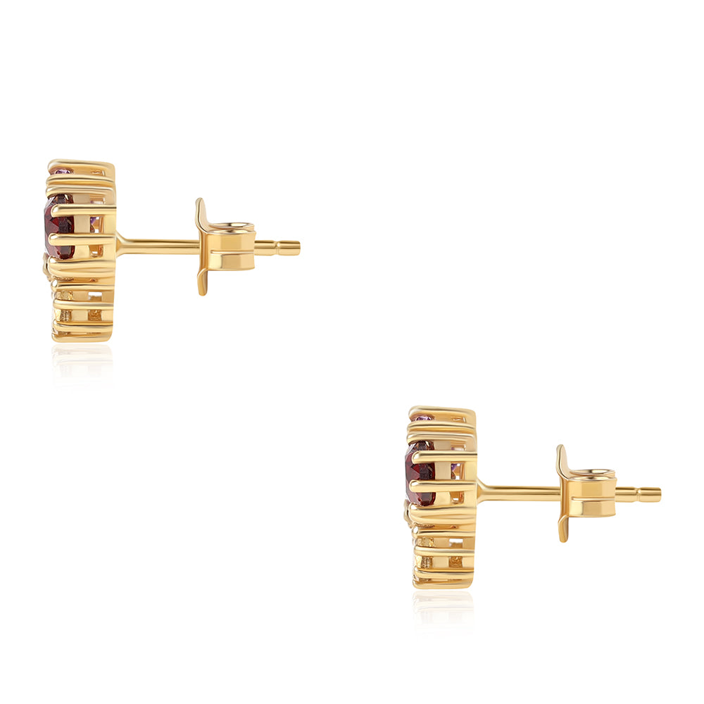 Pendientes de Plata Bañada en Oro con Amatista de Africa y Citrino 2 