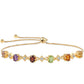 Pulsera de Plata Bañada en Oro con Amatista Rosa de Francia y Citrino