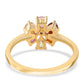Anillo de Plata Bañada en Oro con Amatista Rosa de Francia y Granate rojo