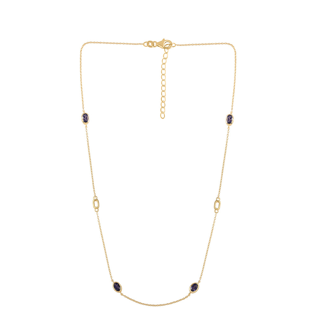 Collar de Plata Bañada en Oro con Lolita